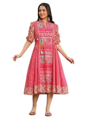 Ladies Digital Printed One Piece Dress