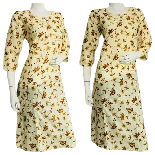 Ladies Printed Straight Cotton Kurtis