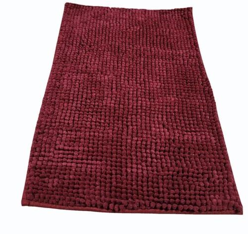Maroon Cotton Tufted Bathroom Mat