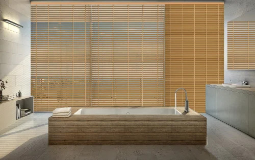 Vertical Teak Wood Venetian Window Blind