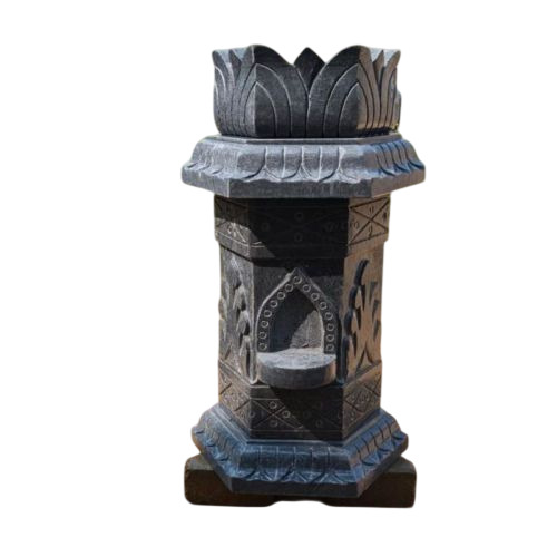 Black Marble Tulsi Pot