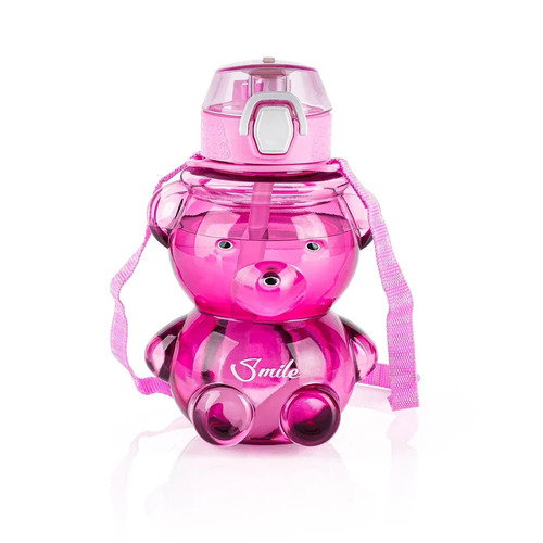Cartoon Teddy Bear Shape Plastic Water Bottle