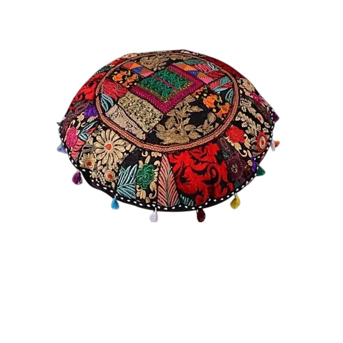 Cotton Patchwork Pouffe Cushion Cover