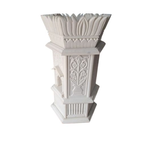 Decorative Marble Tulsi Pot