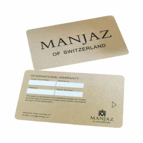 Jewellery Pvc Card