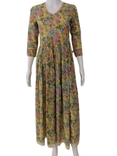 Ladies Cotton Anarkali Printed Kurti