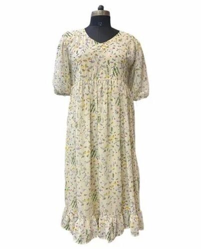 Ladies Floral Printed Flared Kurti