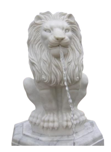Lion Stone Fountain - Color: Black