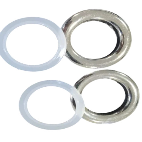 Silver White Lock Box Curtain Ring Set