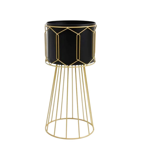 Luxury Handcrafted Metal Planter with Sturdy Iron Stand