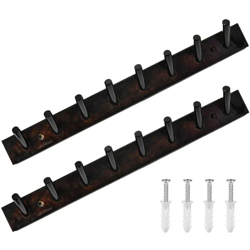 Luxury Wooden Wall Hook Coat Hanger 8 Point (2 Pc)