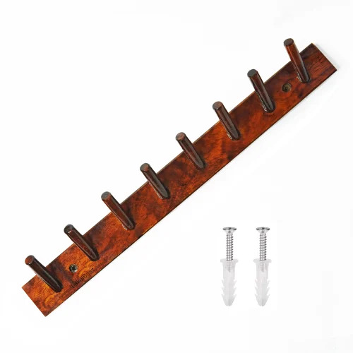 Luxury Wooden Wall Hook Coat Hanger 8 Point