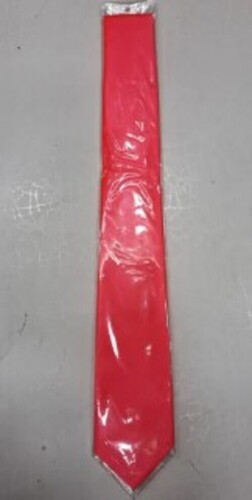 Men Red Plain Satin Necktie
