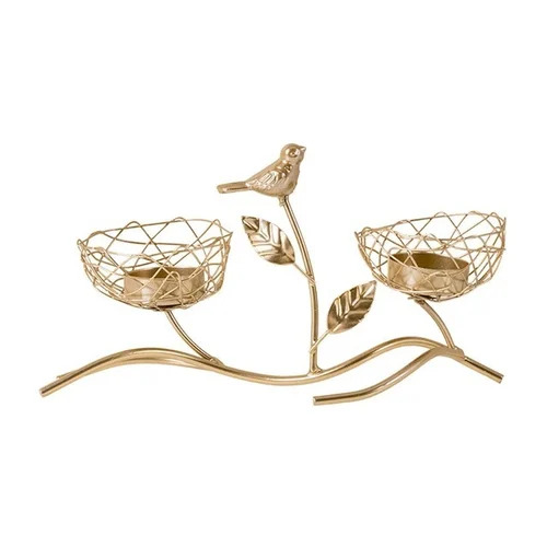 Metal Bird Nests Shape Tea Light Holder