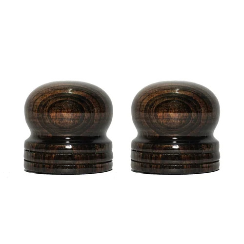 Wooden Curtain End Caps - Color: Brown