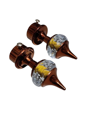 Copper Brown Diamond Curtain Finials