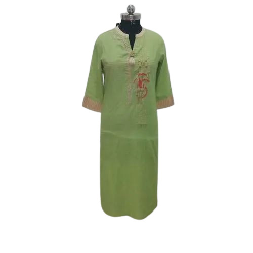 Ladies Light Green Cotton Kurti