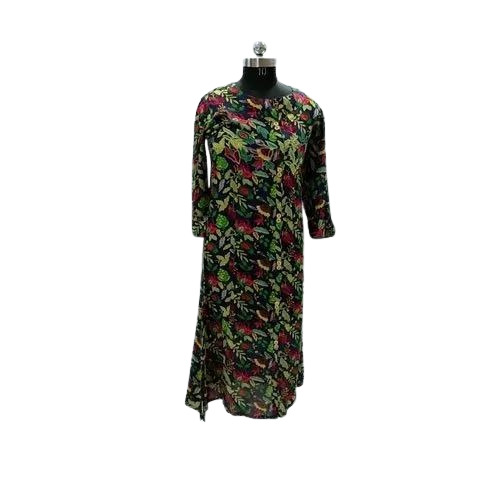 Ladies Long Designer Crepe Kurti
