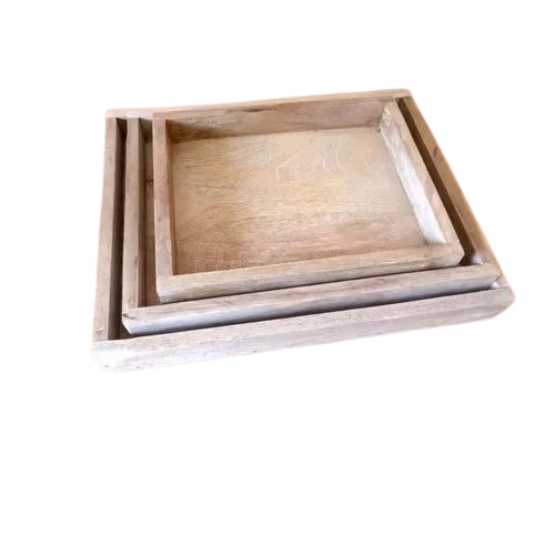 Matte Finish Square Wooden Serving Tray