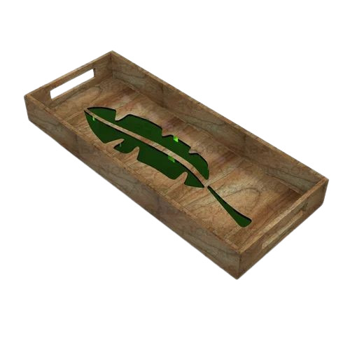 Printed Rectangular Wooden Serving Tray