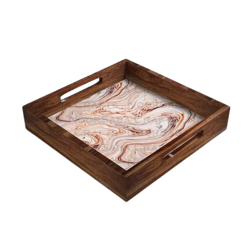 Square Wooden Serving Tray