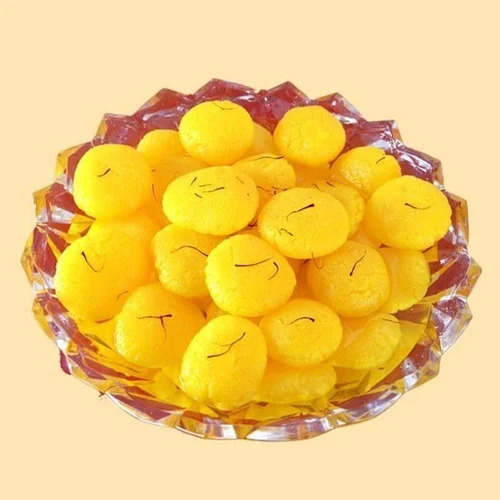 Yellow Kesar Bati Sweets