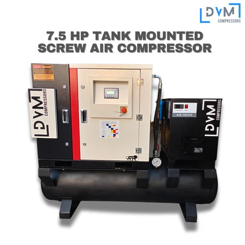 20 H.P Tank Mounted Screw Compressor