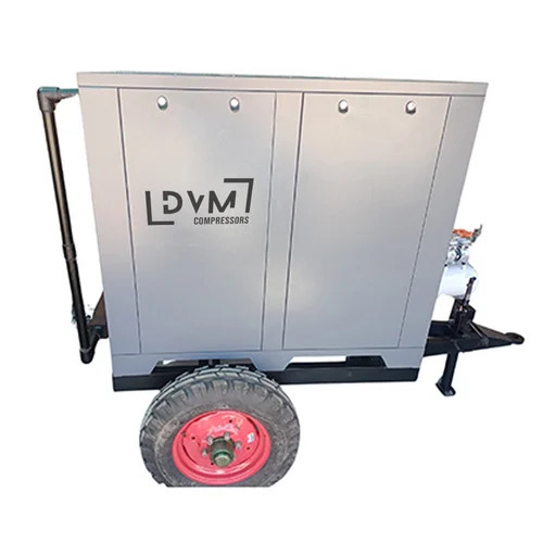 75 Hp Trolly Mounted Screw Air Compressor