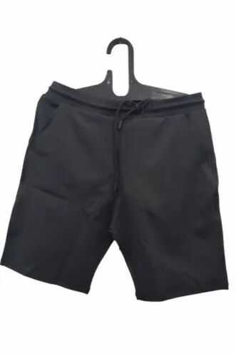 Black Men Polyester Shorts