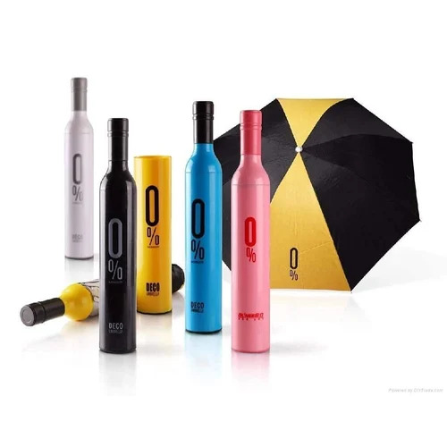 Bottle Shape Mini Compact Foldable Umbrella With Plastic Case