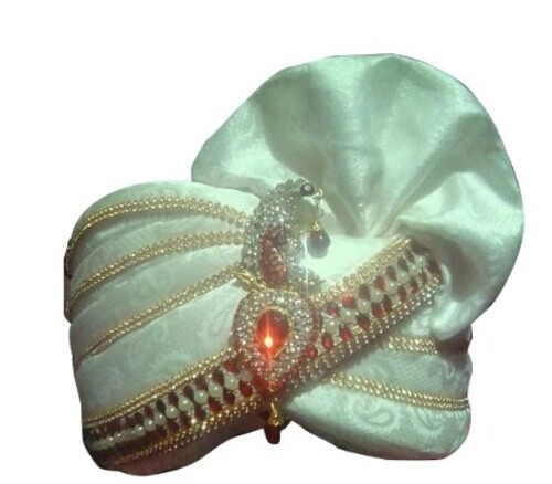 Fancy Off White Wedding Turban