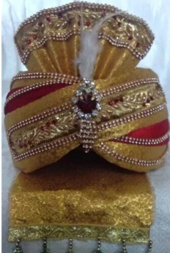 Handcrafted Golden Wedding Turban