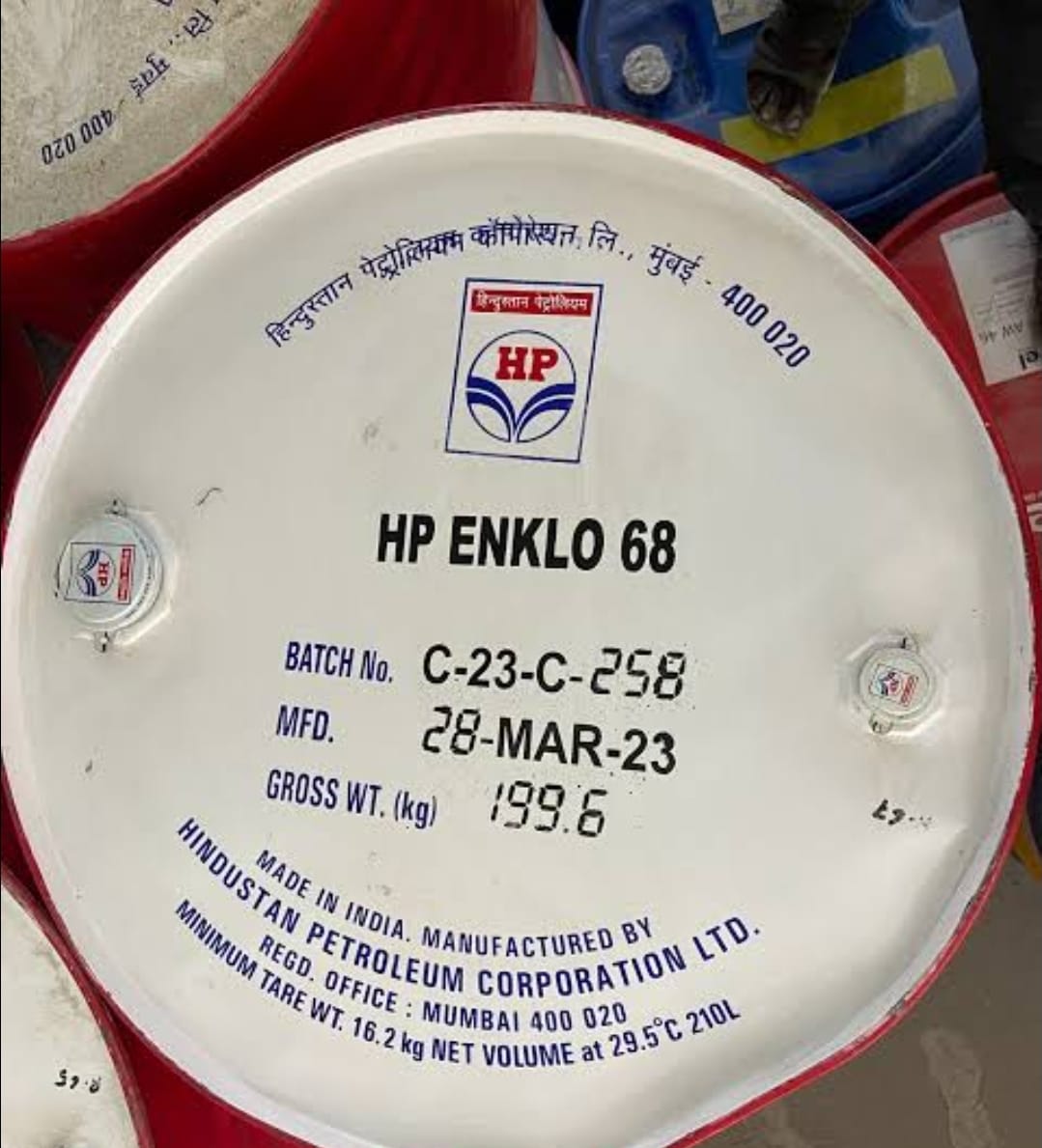 HP Enklo 68 Hydraulic Oil - 210 Liter Drum, ISO VG 68 Viscosity, Anti-Wear, Rust Protection, Thermal Stability