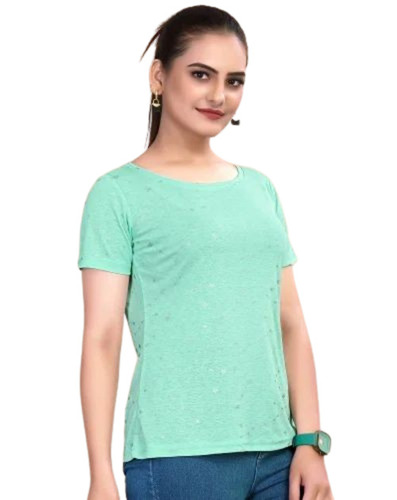 Ladies Mint Green Color T Shirt