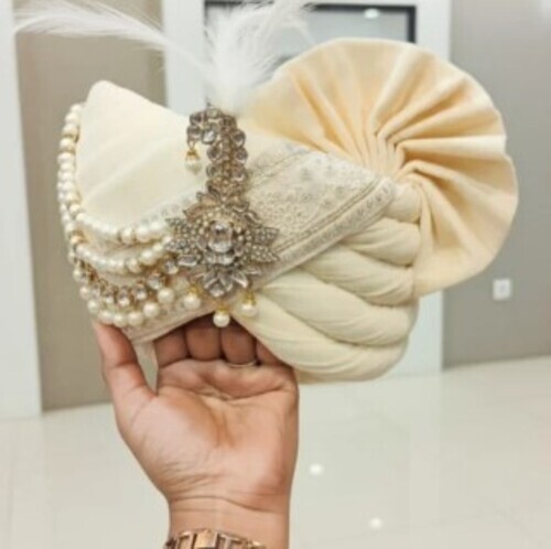Off White Wedding Groom Safa