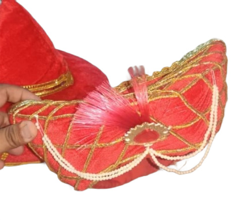 Red Embroidered Wedding Turban