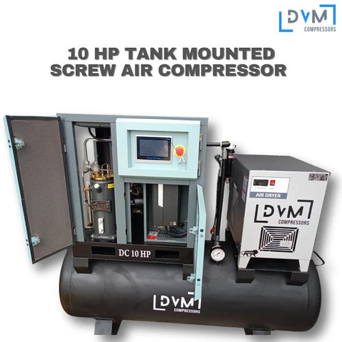 Screw Air Compressor, 20 Hp, Fixed Speed, 16 Bar