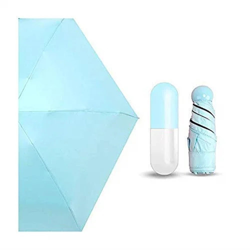 Sky Blue 3 Fold Mini Capsule Umbrella