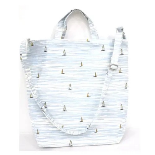 Sky Blue Printed Cotton Bag