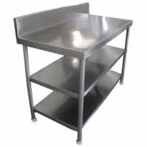 Ss Kitchen Work Table With 2 Under Shelves