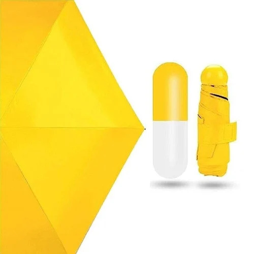 Yellow 3 Fold Mini Capsule Umbrella