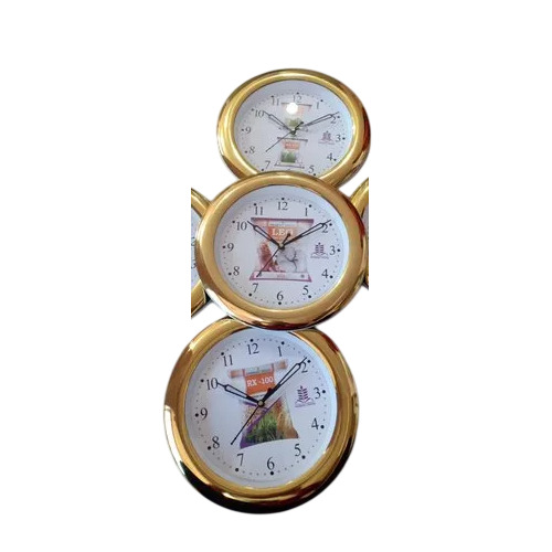 10x10 Inch Corporate Round Golden Frame Wall Clock