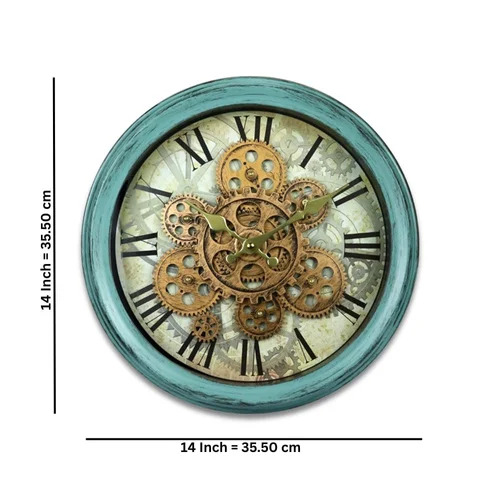 14 Inch Vintage Moving Gear Wall Clock