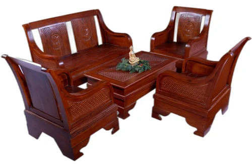 Brown Wooden Sofa Set