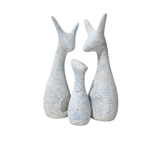 Ceramic Textured Decorative Bird Family Showpieces for Home Decor and Gifting