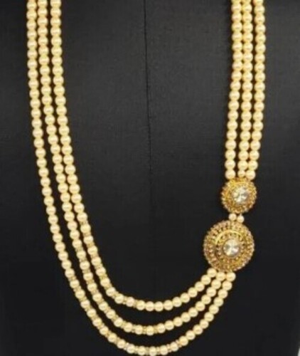 Cream Beaded Groom Mala