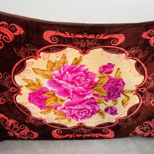 Floral Double Bed Mink Blanket