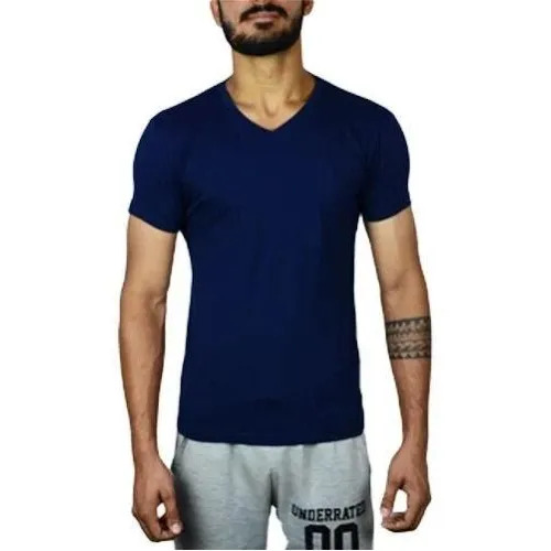 Gents V-Neck T-Shirt - Color: Blue