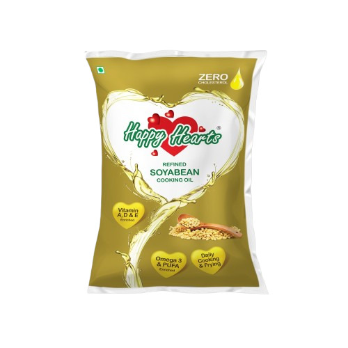 Happy Heart 1ltr Pouch Refined Soyabean Oil