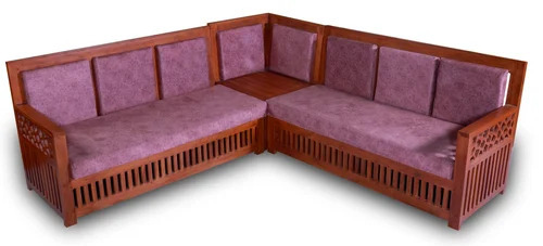 L Shape Wooden Sofa Set